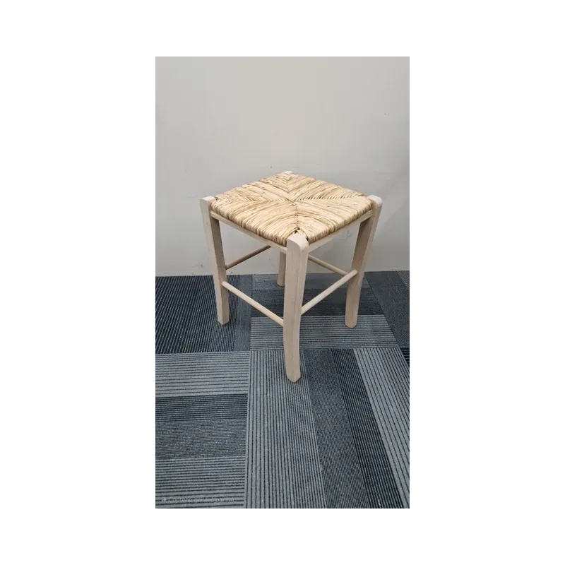 Tabouret Bas Bois naturel Assise Paille