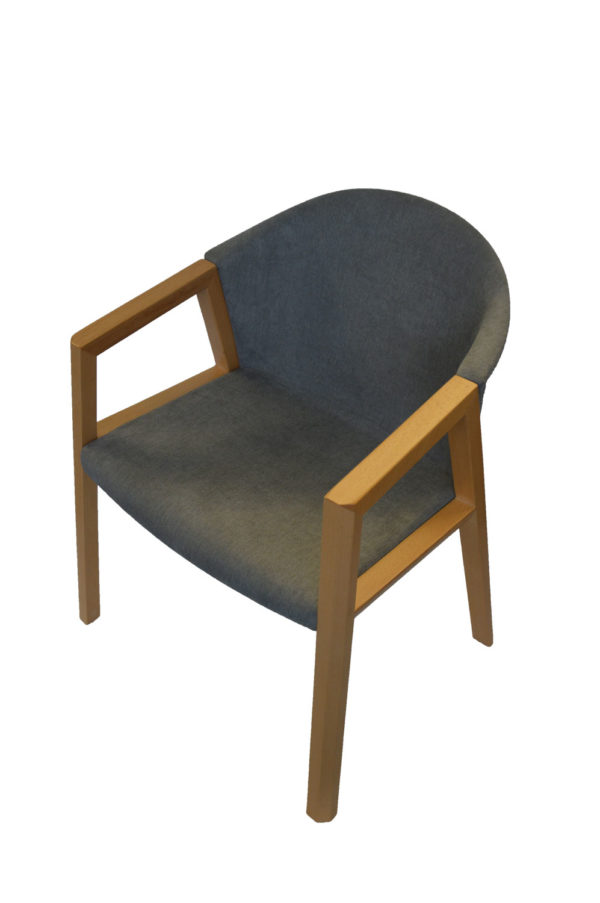 Fauteuil moderne gris et bois