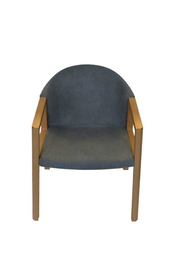 Fauteuil moderne gris et bois