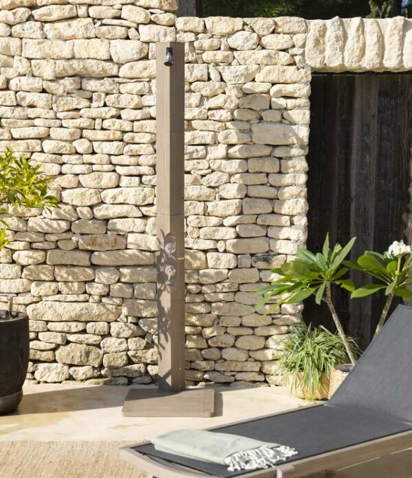 Douche solaire  ODALO droite avec caillebotis teck – Image 2